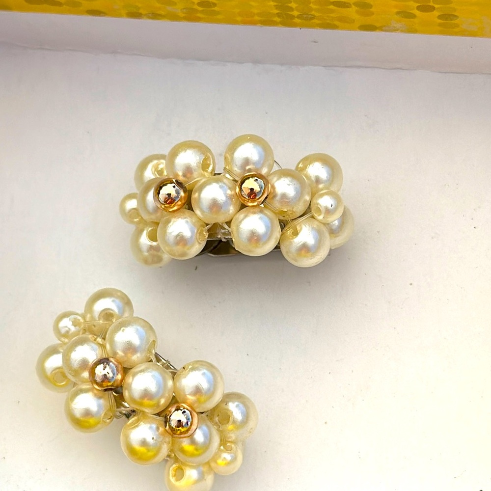 Beaded clip on earrings